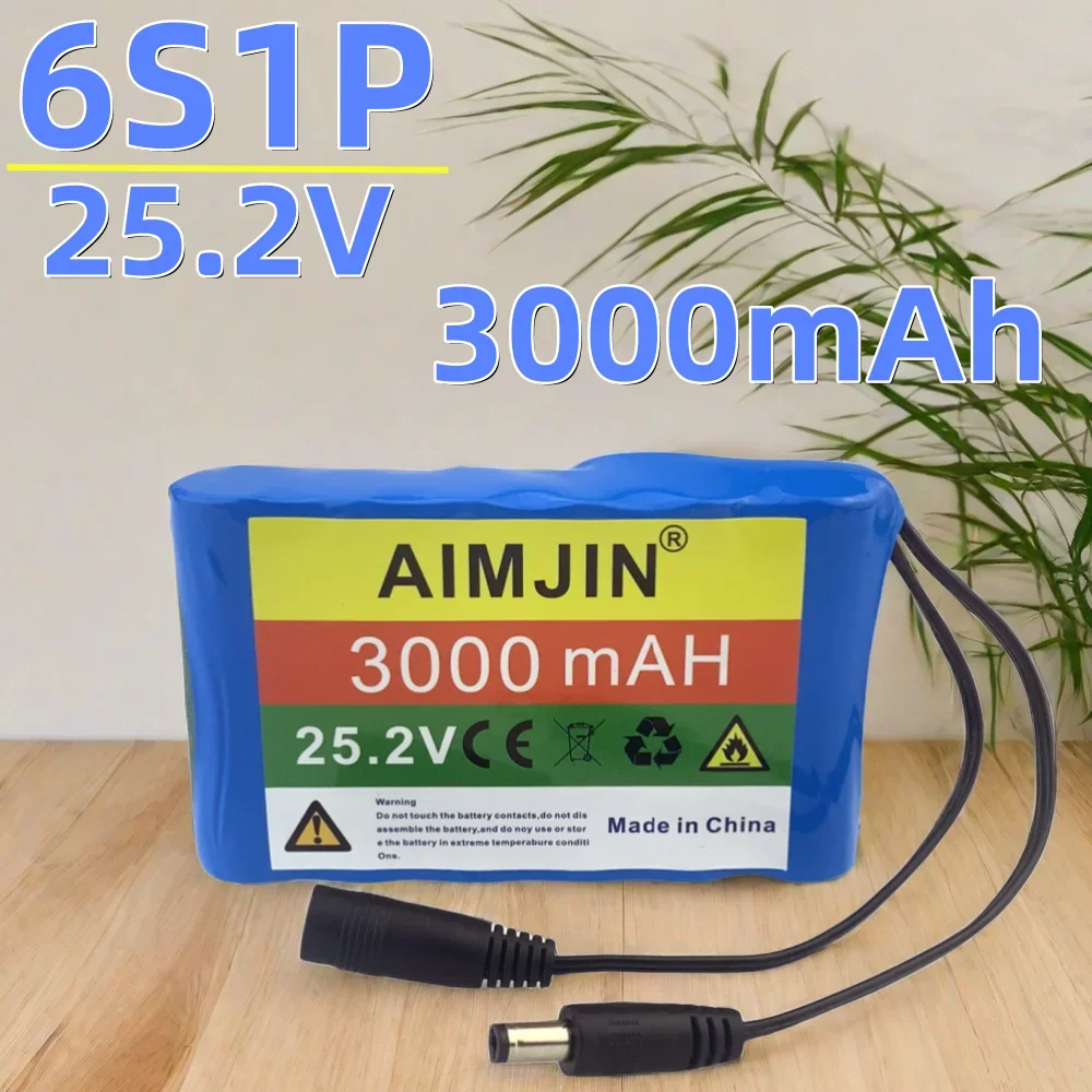 

25.2V 3000mAH 18650 lithium battery pack 24V 6S1P audio light with monitoring motor, solar energy stall outdoor power supply