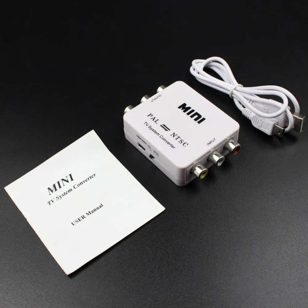 Signal Conversion PAL To NTSC Converter Connection Box Video Converter Bi-directional White