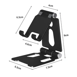 Sleek Foldable Metal Phone Holder Stand (Black)
