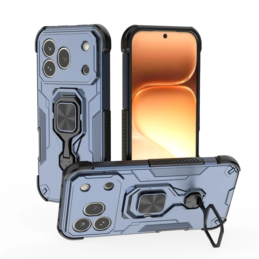 For Honor 600 Pro Ring Holder Heavy Duty Rugged Case with Metal Kickstand
