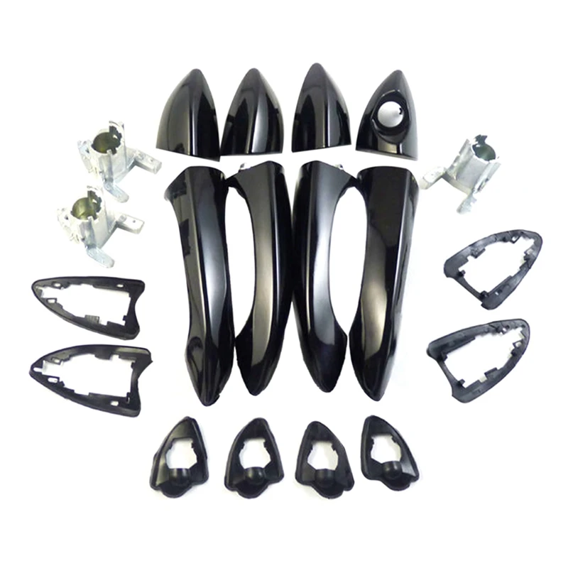 

2 пары дверных ручек, передняя или задняя левая и правая, ярко-черная для BMW X5 E53 2000-2006