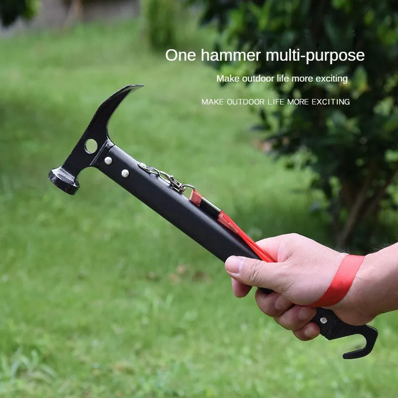 

Light Camping Hammer Carbon Steel Head Tent Peg Stake Mallet with Tail Hooks Design Outdoor Tool Hiking Climbing Equipment