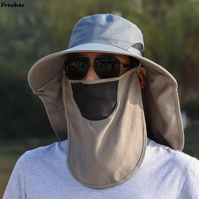 Sun Protection Bucket Hat Men Full Neck Face Cover Fishing Hunting