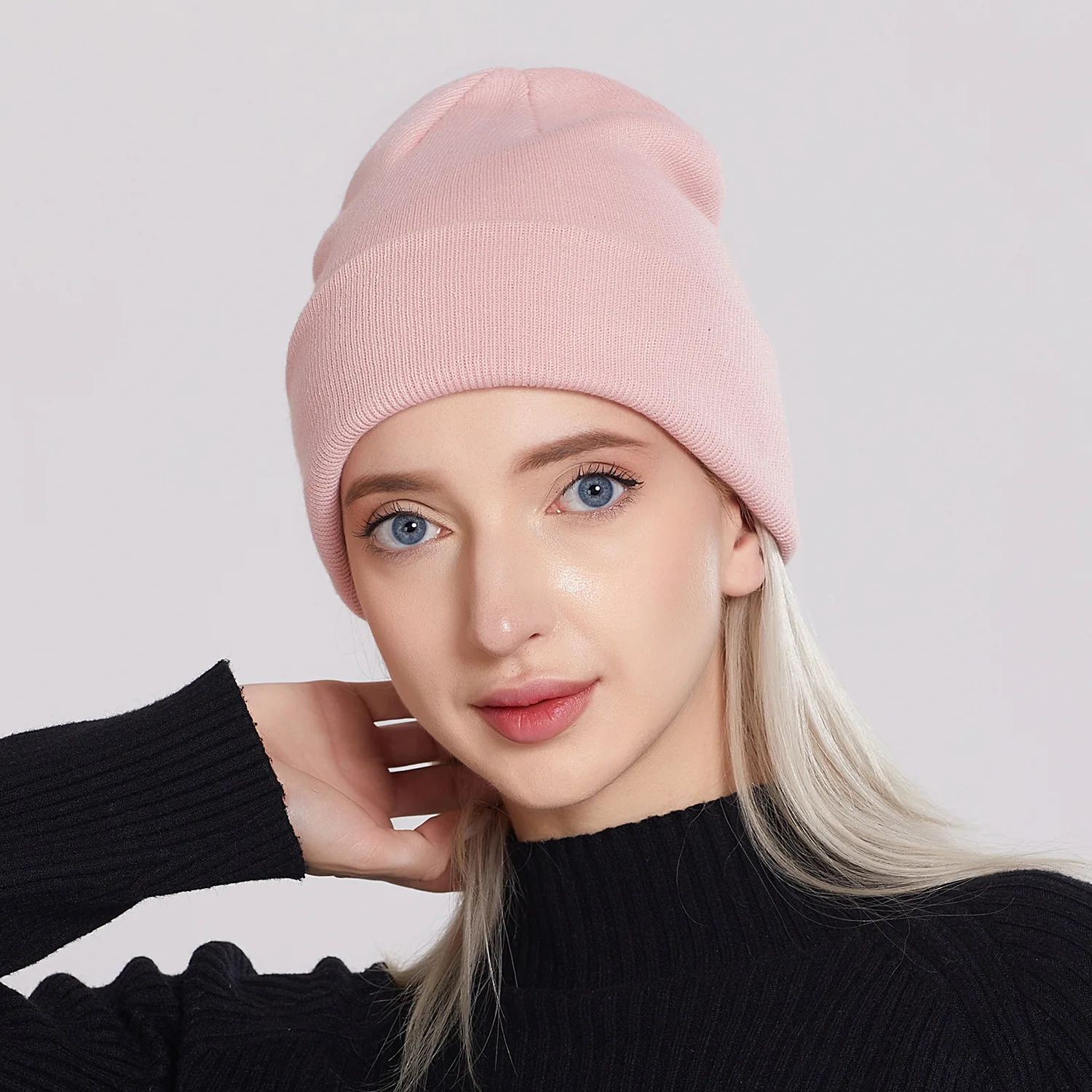 

Knitted Caps For Women Men Keep Warm 2022 Autumn Winter Elastic Beanies Cap Solid Color Casual Bonnet Hats Unisex
