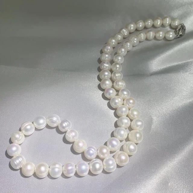 Wholesale Real Pearl Necklace 8-9mm Natural Freshwater Pearl 925 Sterling  Silver Choker Necklaces For Women Jewelry Fashion Gift