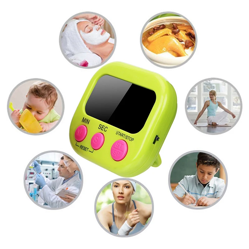 Kitchen Timer Magnetic Lcd Digital Countdown Stopwatch with Stand Practical Cooking Baking Sports Alarm Clock Reminder Tools 5