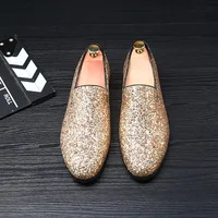 Men's Casual Shoes Mens Comfortable Driving Loafers Light Moccasins Men Fashion Sequins Bling Party Wedding Flats EU Sizes 38-48 2
