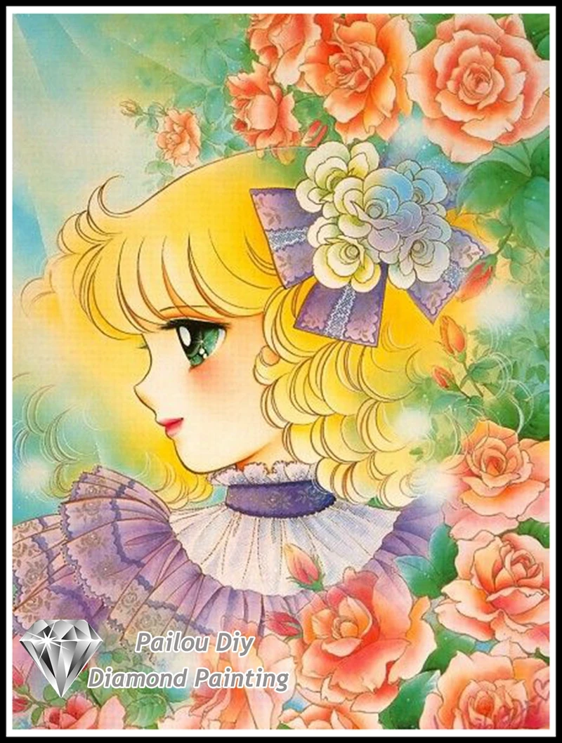 Diamond Painting 5D – Ragazza Anime Cartoon, Kit Completo Con Tela 30x40cm, Diamanti Rotondi, Accessori - 4