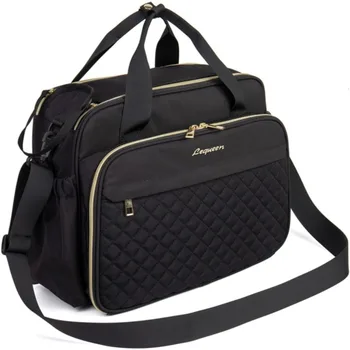 Borsa Fasciatoio a Tracolla per Neonati, Borsa Fasciatoio Grande con Ampia Apertura, Borsa Messenger da Viaggio a Tracolla per Mamma e Bambino