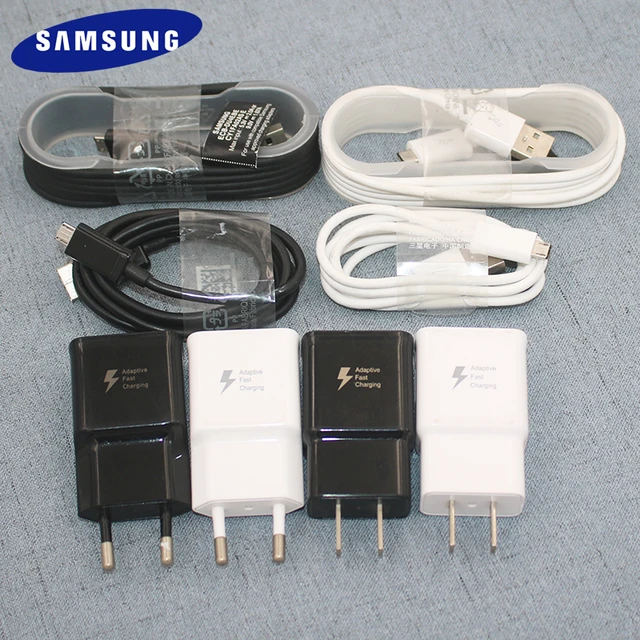 Samsung-cargador USB Original A04 + A10 Pro M10S, adaptador de carga rápida de 15W, enchufe europeo/estadounidense de 1/1, Cable Micro DE 5M para Galaxy S6 S7 - AliExpress