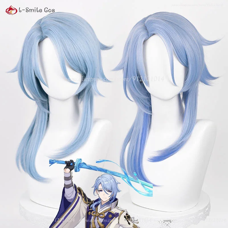 

Парик для косплея из аниме Kamisato Ayato, термостойкие синтетические искусственные волосы, 2 вида