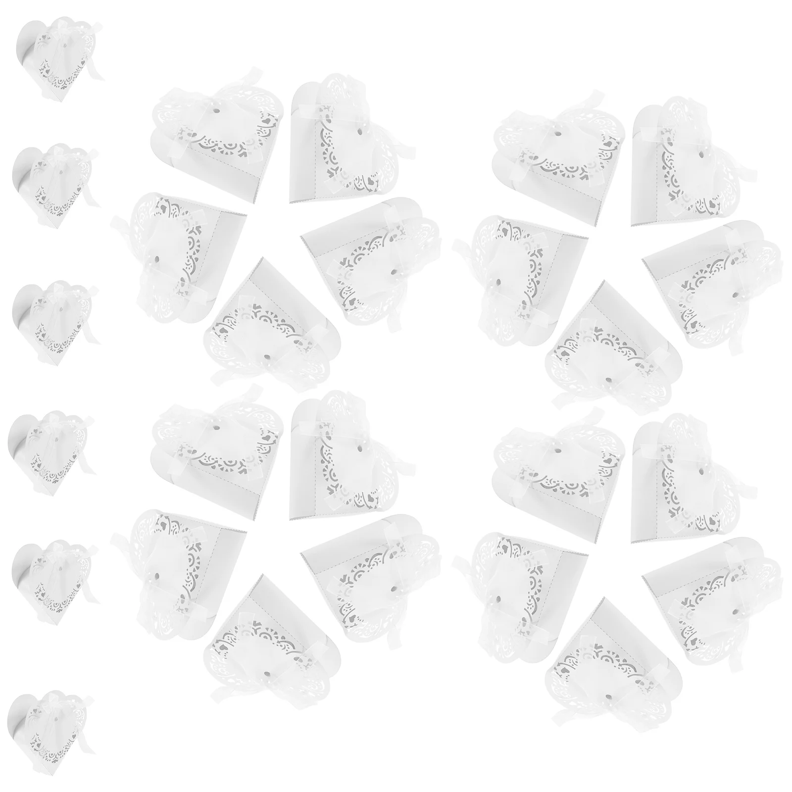 

50 Pcs Candy Box Happy Hollow Carton Bride Gifts Boxes Case Basket Paper Wedding