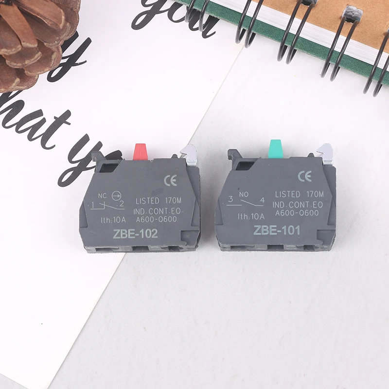 

1 шт. высокопрочный огнестойкий кнопочный переключатель Контактный блок основа ZBE-101 NO / ZBE-102 NC 22 мм для Xb4/XB5