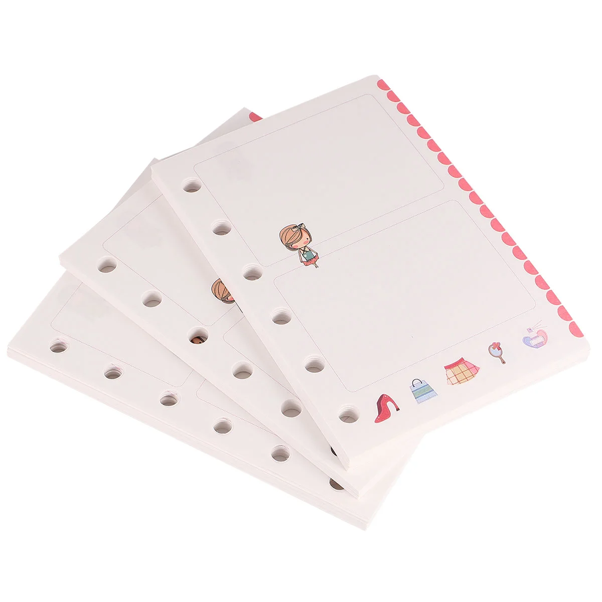 

3 PCS A5 Spiral Notebook Loose-Leaf Paper Replacement Core Papers Straight Grain Refill Hole Office