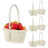 10 Pcs Rattan Shopping Basket Handwoven Picking Woven Flower Baskets Wedding Decor Storage Picnic Handle Lightweight 1