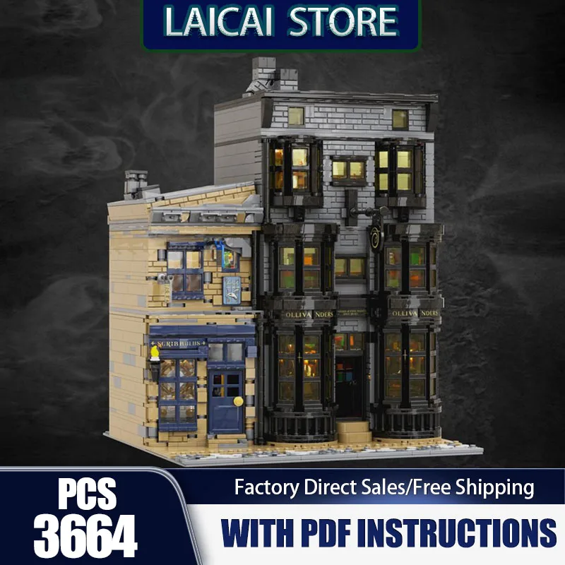 Movies Model Moc Building Bricks Diagon Alley Model Technology Modular ...