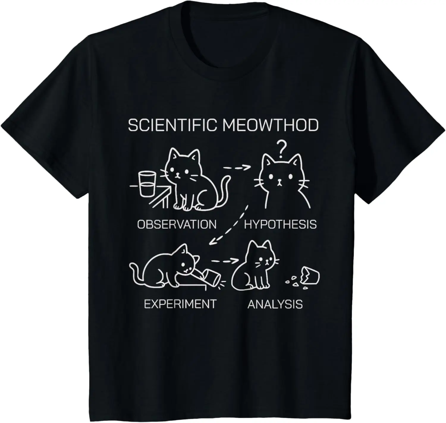 Science Cat Language Fun Science Cat Teacher Student Cooles T-Shirt Lässiges bedrucktes T-Shirt Mode Harajuku Kawaii Y2K Kleidung