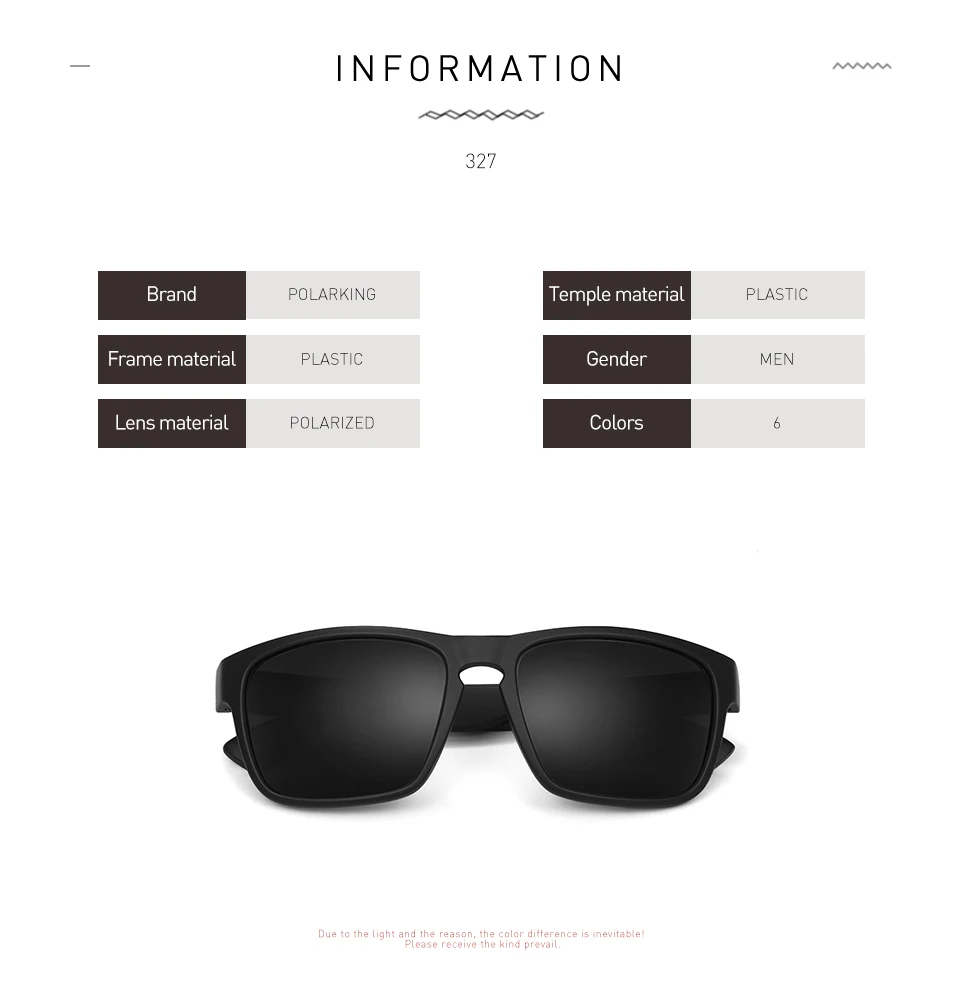 POLARKING Brand Polarized Sunglasses For Men Plastic Oculos de sol Men's Fashion Square Driving Eyewear Travel Sun Glass