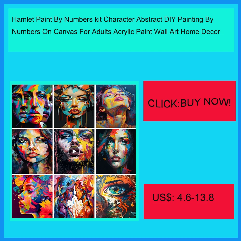 Description Picture 5 of itemHamlet Anime Oil Painting by Numbers for Adults,  Home Decor, Genshin Impact Game Poster, New, Paint by Numbers, 2024