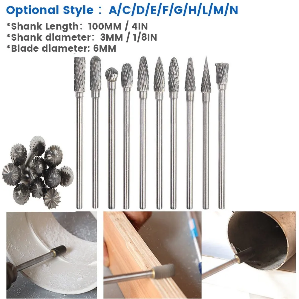 

Long Reach Double Cut Carbide Rotary Burr Tool 6MM Blade Tungsten Carbide Milling Cutters Drill Bit Rotary File Grinding Head