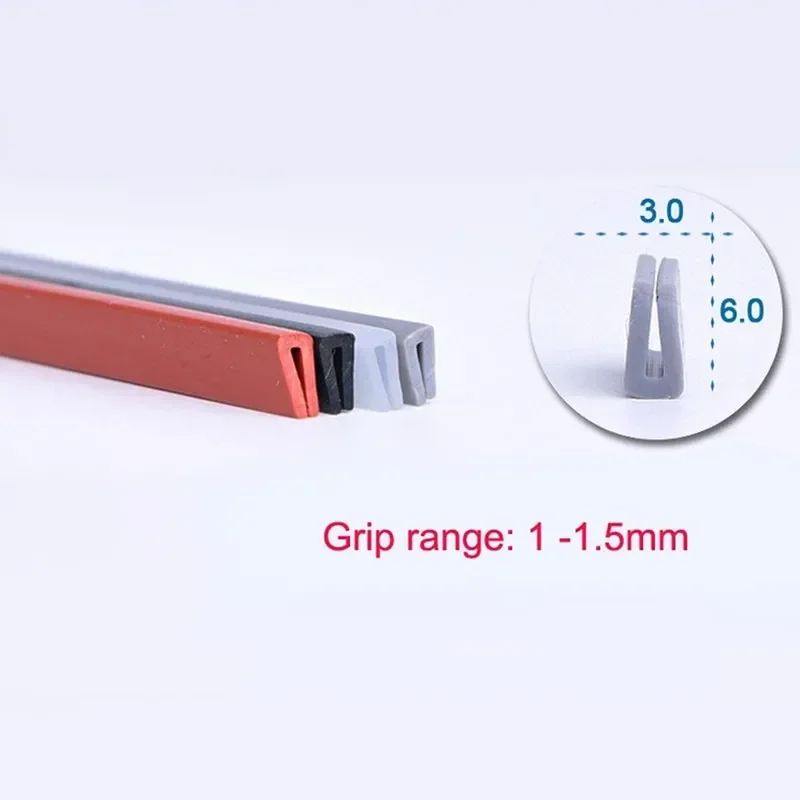1/5 Meters Translucent Silicone Rubber U Sealing Strip Glass Metal Wood Panel Edge Trim