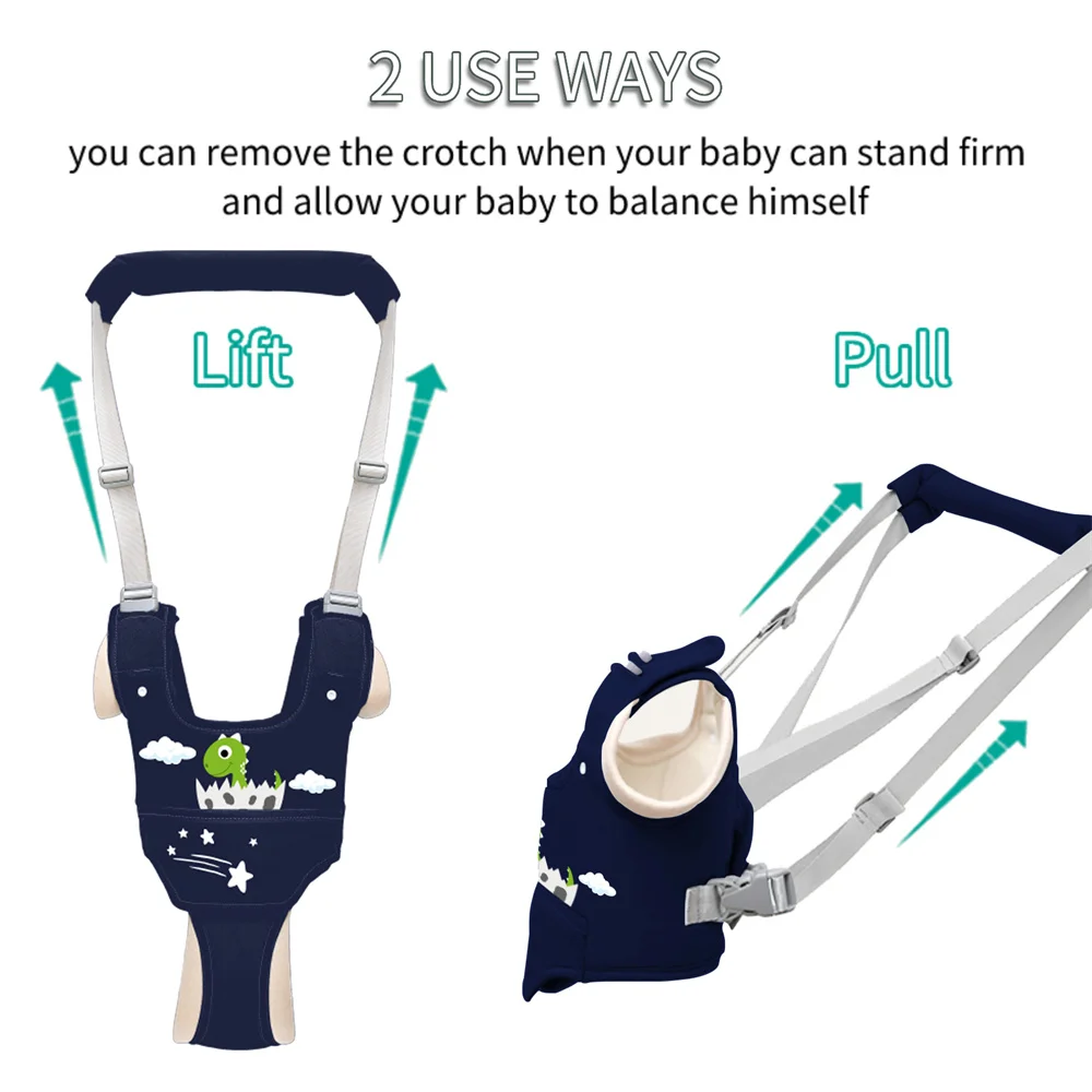Cute Cartoon Dinosaur Baby Walker Safety Harness Leash Toddlers Activity Training Children Sling Assistant Strap for Boys Girls 3