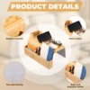 Couch Cup Holder Bamboo Sofa Armrest Tray Foldable Anti-Slip with Side Storage Pocket Remote Control Cups Snack Organizer 4