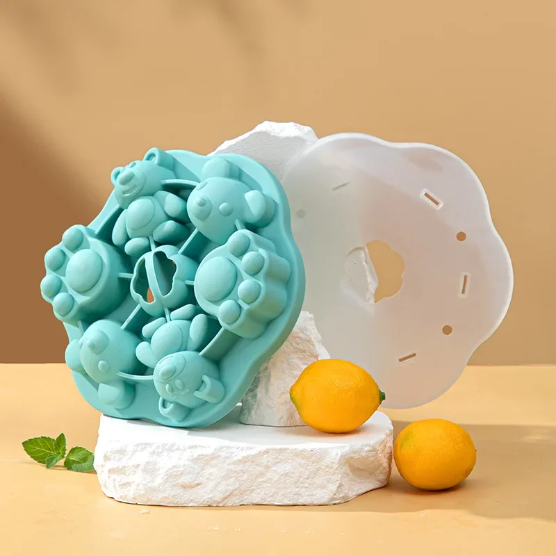 Baby Complementary Food Steamed Cake Mold, Silicone Steaming Tool for Infants and Young Children, Cat Claw Cake Grinding Tool