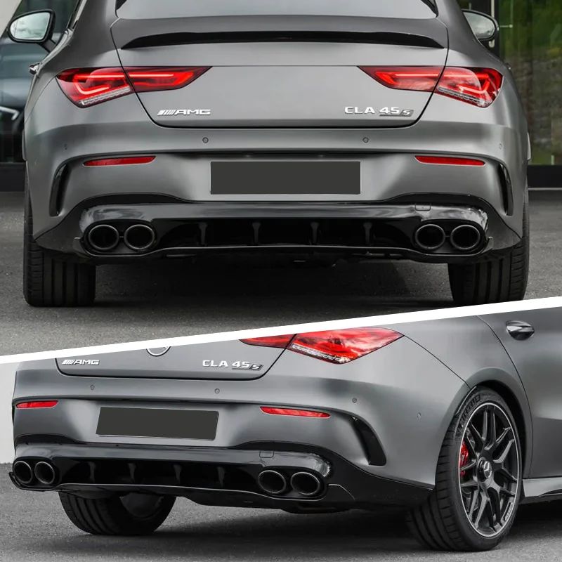 메르세데스 벤츠 CLA-클래스 C118 CLA35 CLA45 AMG 2019+ 차량용 리어 범퍼 스포일러 에어벤트 커버 글로스 블랙 카본 루프