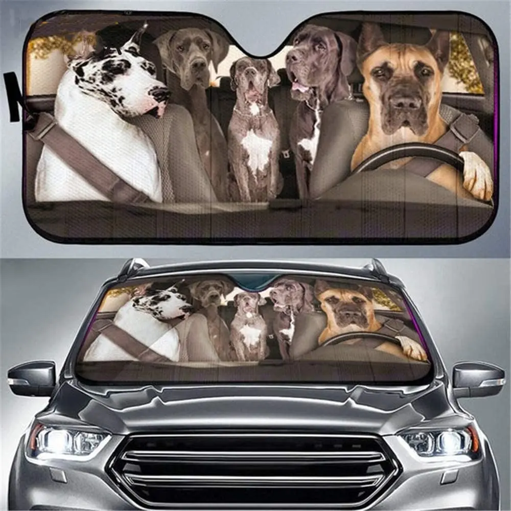 

Auto Universal Sunshade for Windshield Funny Animal Dalmatian Dog Design Sun Shade Fit SUV&Trucks Sun Protector Visor