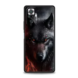 Wolf Design Black Phone Case for Note 14Pro 4G (A1)