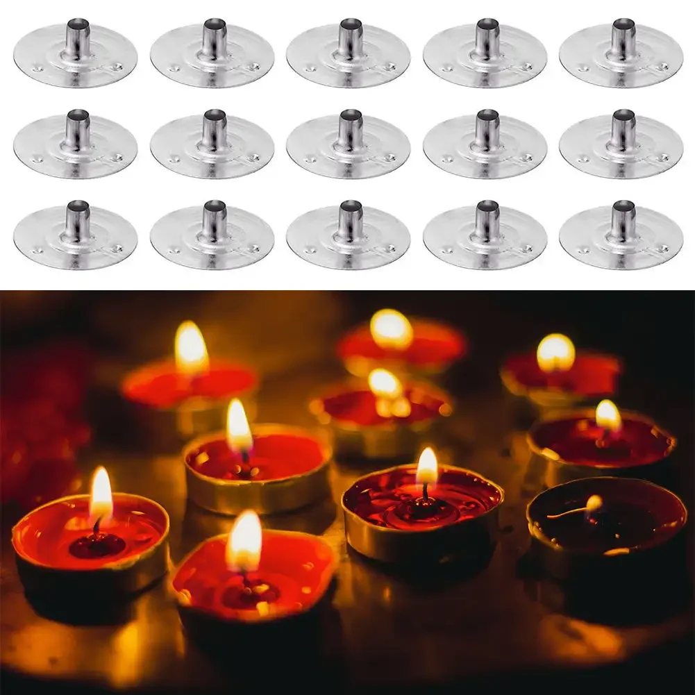100pcs/lot 12.5mm Candle Wick Tabs Metal Candle Wicks Sustainer Fixed Wicks For DIY Craft Making Tools Supplies