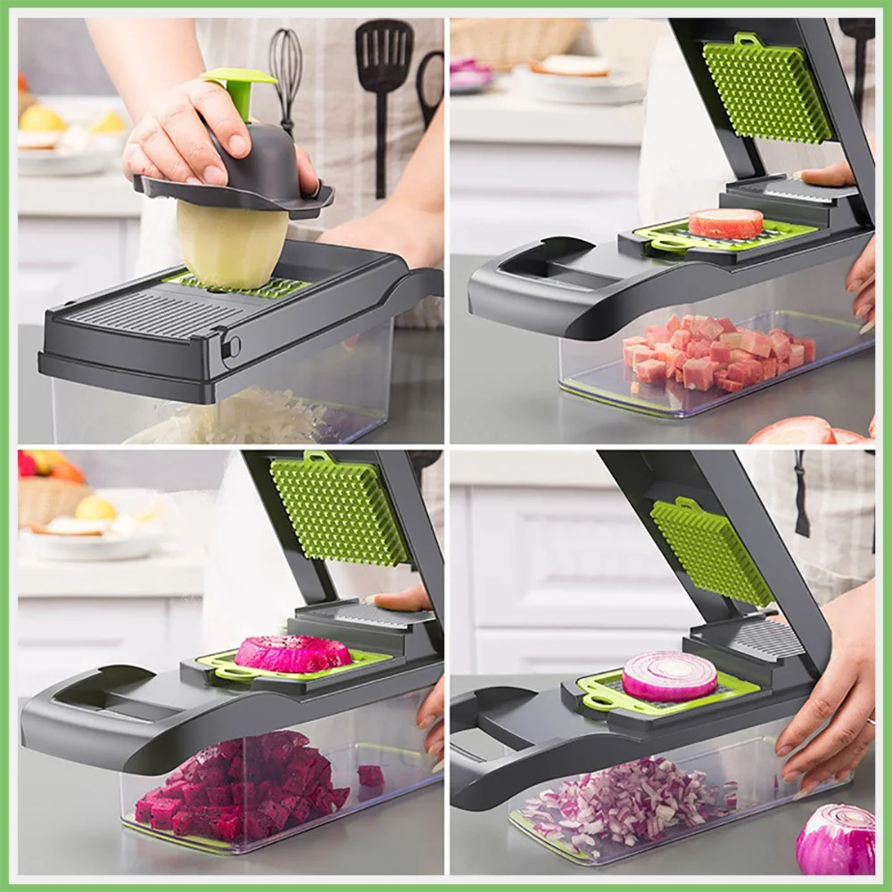 Vegetable Cutter Multifunctional Dicing Blades Slicer Shredder Fruit Peeler Potato Cheese Drain Grater Chopper Kitchen Tools