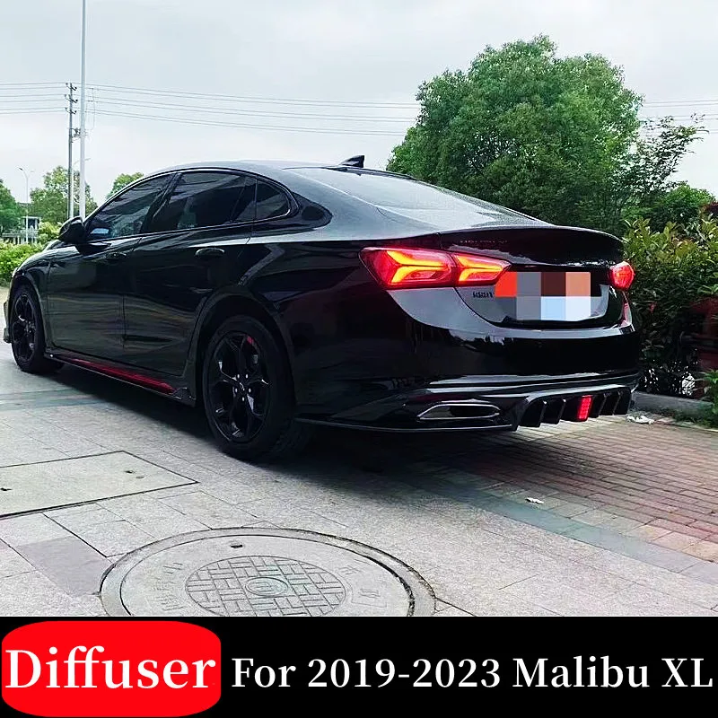 

For 2019 20 21 22 23 Chevrolet Malibu XL ABS Plastic Black Carbon Car Rear Bumper Diffuser Lip Spoiler Tuning Accessories Part