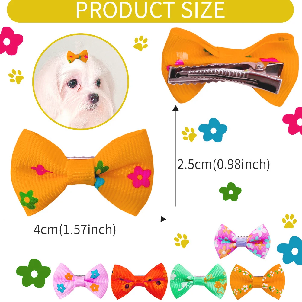10/20/30Pcs Cute Dog Hair Clips Puppy Hairpin Pet Cat Handmade Hairpin Pet Bow Hair Accessories Multicolor 3