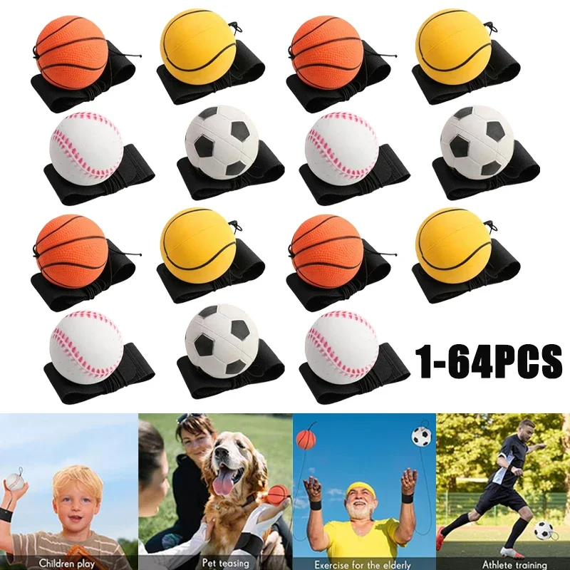 Elastic Hand Swing Ball Wrist Strap PU Elastic Ball Outdoor Exercise Fitness Children's Rope Toy