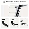 Foldable Sun Shading Lounge Chair Adjustable Beach Sunbathing Recliner W/Pocket 3