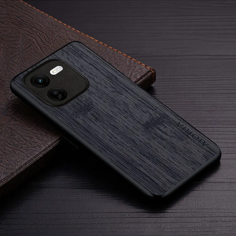 Luxury Bamboo Wood Pattern Leather Phone Case Cover