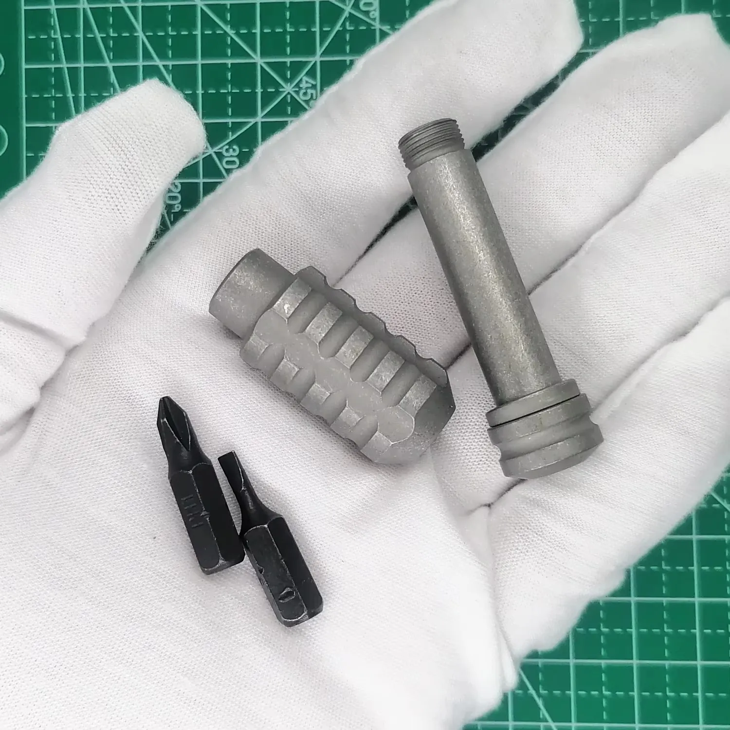 티타늄 합금 스크루드라이버 6.35mm 드라이버 비트 마그네틱 홀더 EDC 도구(1개 비트 및 베어링 포함)