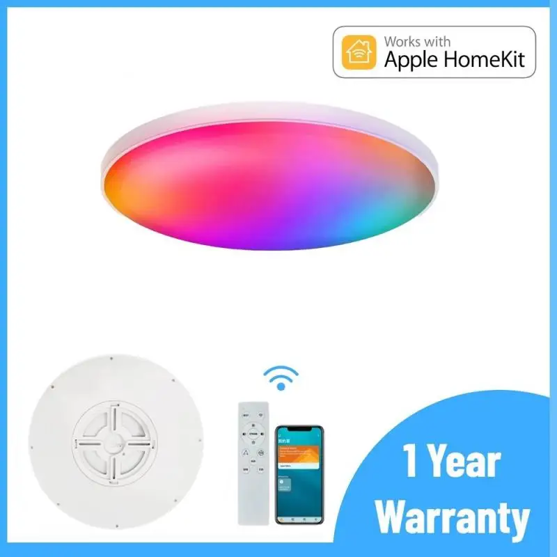 Homekit Led Ceiling Lamp Wifi Smart Ceiling Light 24w Dimmable Rgbcw