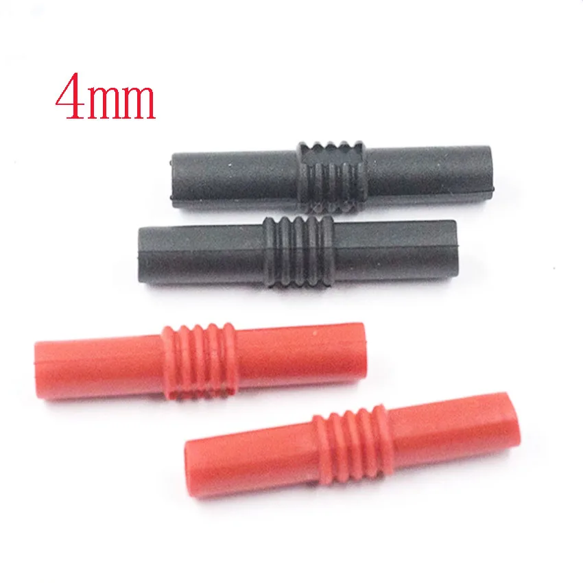 

2pcs Insulated 4mm to 4mm Banana Plug Female Socket Coupler Connector Female Adapter Extension Insulated Black Red