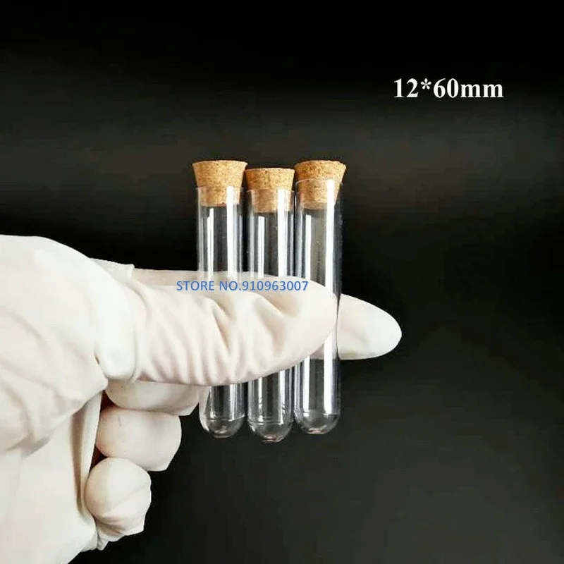 Hard Plastic Test Tubes with Cork Stopper for Experiments Dia 12mm To 25mm Length From 60mm To 150mm lab glass supplies 50pcs/lot