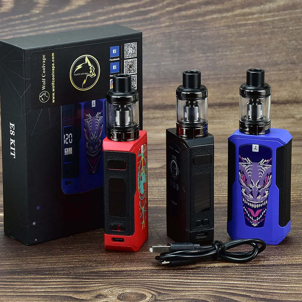 

120W Box Mod Vape Kit 2.5ml Tank OLED Screen Vaporizer Vapor Vaper Pen Build-in 2200mah Battery Electronic Cigarette Kit