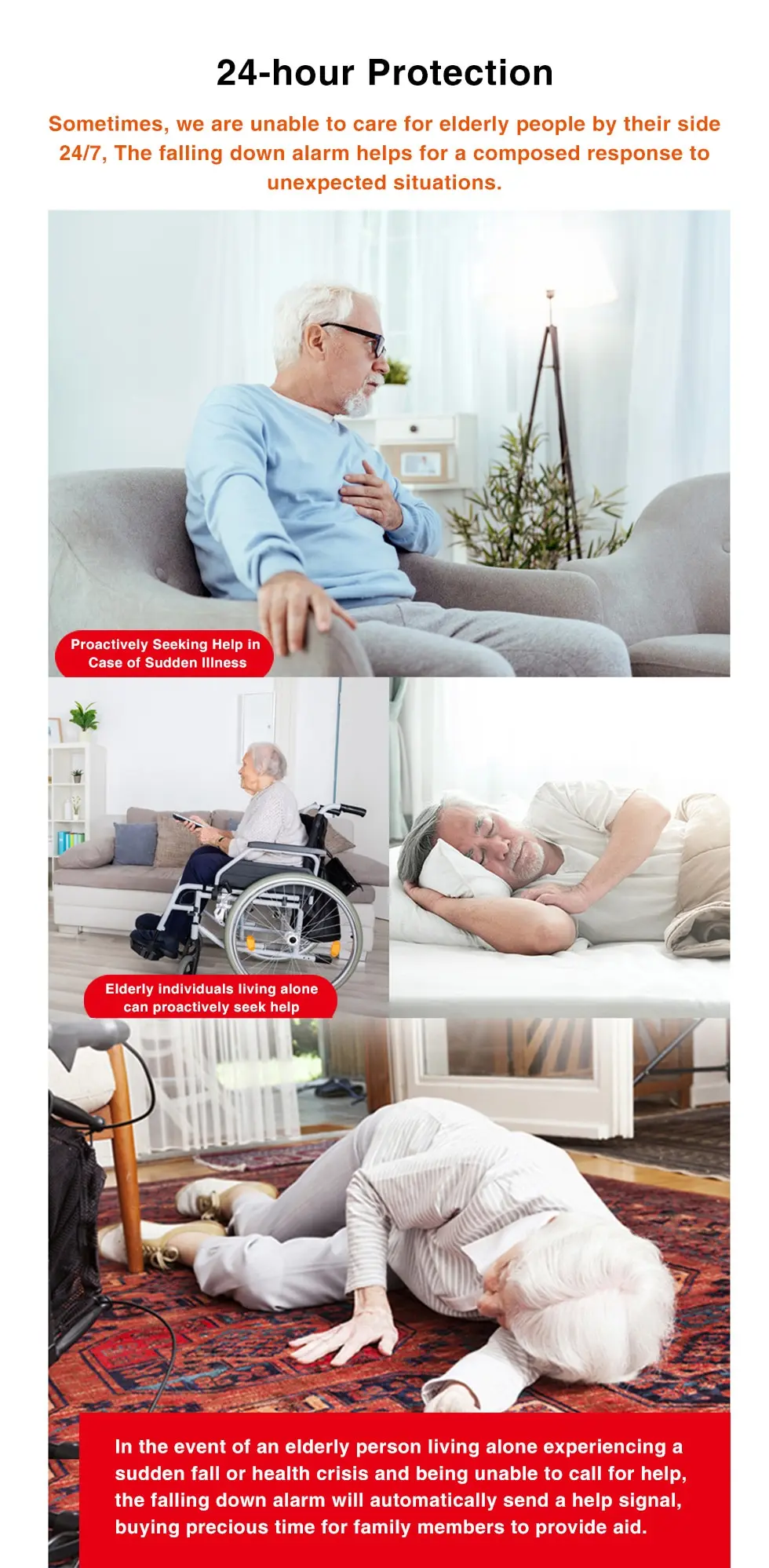 WiFi Panic Button for Elderly Senior Emergency Fall Alert Devices SOS Life Alarm