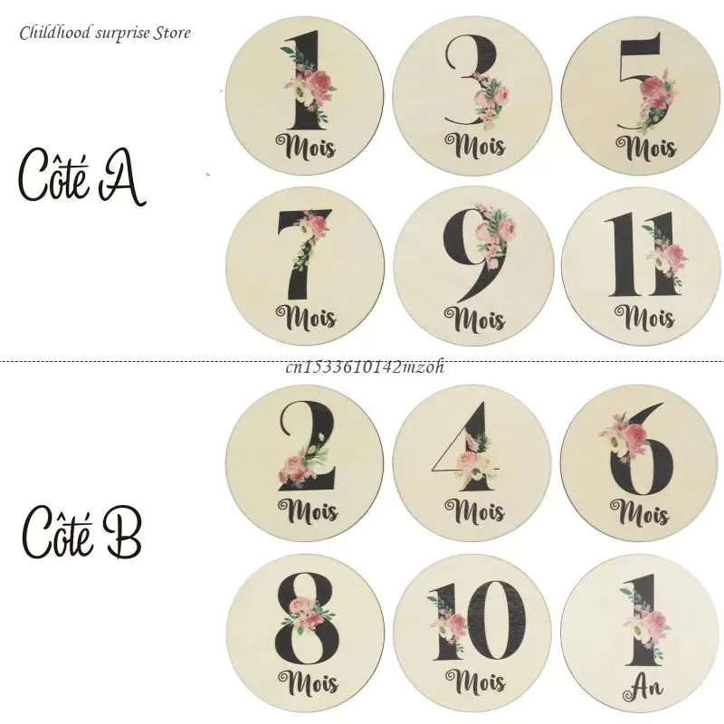 

6 шт./компл., детские карты ручной работы, ежемесячные записи для новорожденных, памятные карты, языковые буквы, деревянная