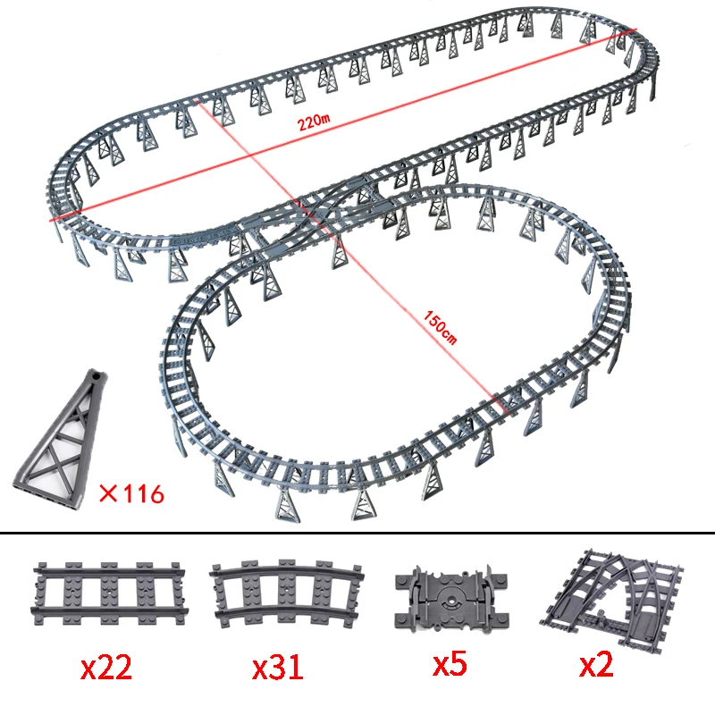 High-Tech Creative City Train Station Building Blocks Toy Set
