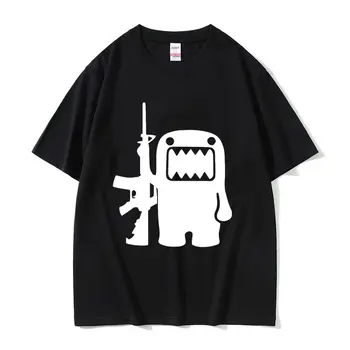 O-Neck Fashion Quality T-Shirt Casual Face Domo Kun Funny Meme Women Summer Summer Short Sleeved Harajuku Streetwear Tops Tees 1