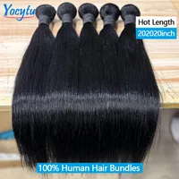 YOCYTU 20 20 20 Pouces Tissage Cheveux Humains 1/3/4 PCS Lot de Tissage Cheveux Humain 12A Tissage Naturel Brésilien Haut Qualité Meche Tissage Humain Hair Raw Hair Bundles 100% Human Hair Livraison 3 Jours France 2