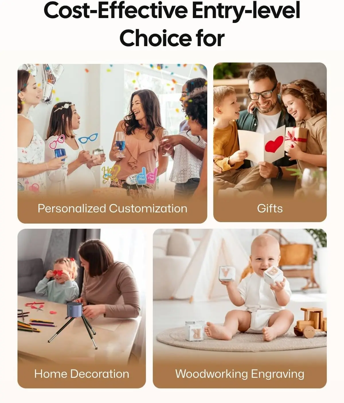 Portable Mini Laser Engraver LP1 Pro for Beginners - Ideal for Engraving Wood, Leather, and Felt