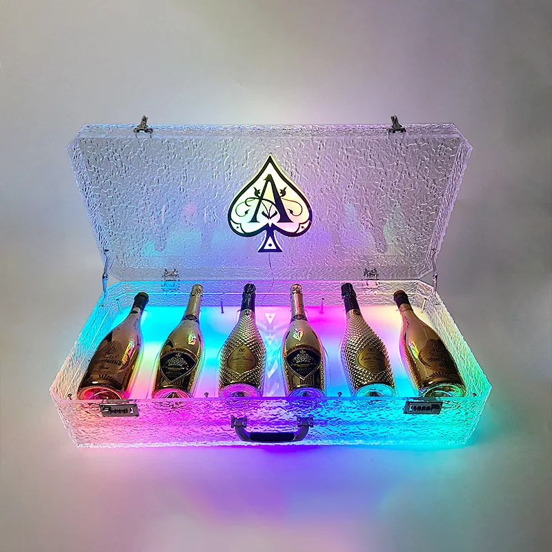 

LED Luminous Wine Holder Six-piece Wine Box KTV Bar Base Shenlong Champagne Wine Box Holder Display Stand